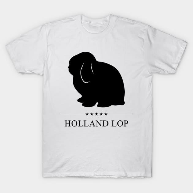 Holland Lop Rabbit Black Silhouette T-Shirt by millersye